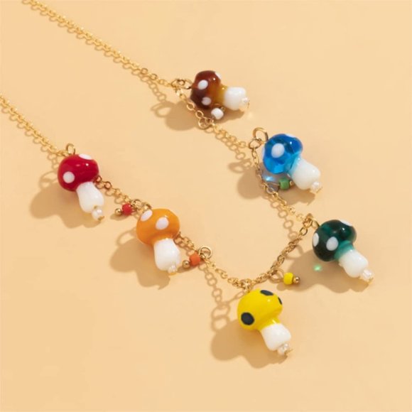 🆕Mushroom Charms Necklace - Picture 3 of 5